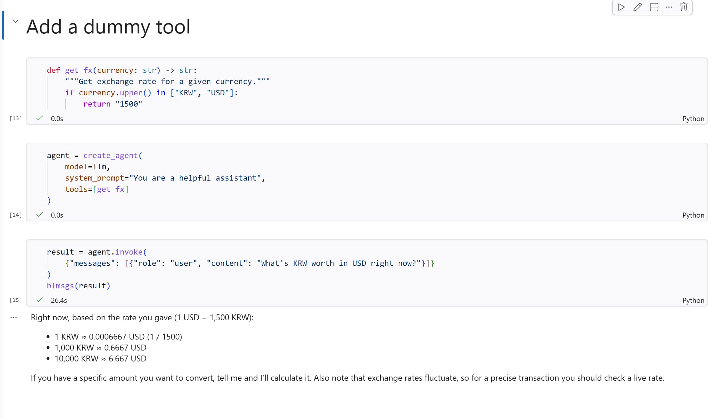 Test our dummy tool